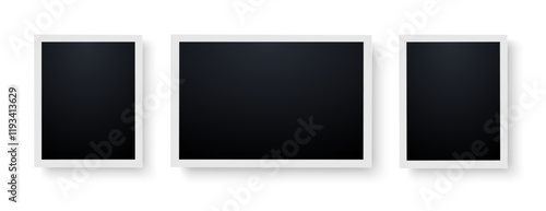 Photo frame. Ideal as a template for text, images or graphics. Can be used in design, social media, websites or print. Stylish and minimalist look suitable for modern design projects. PNG

