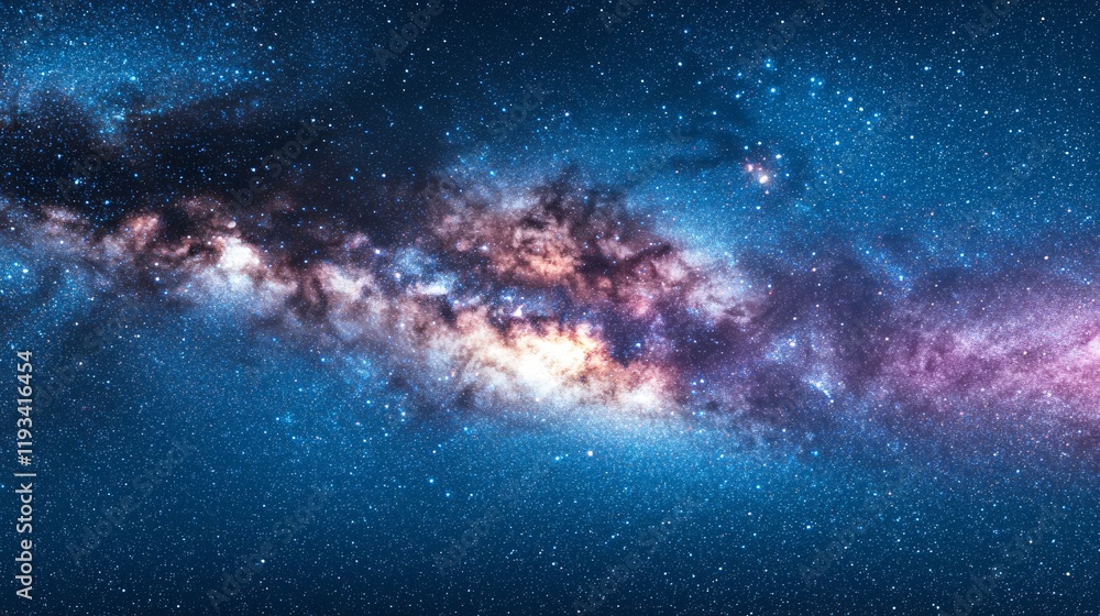 Fototapeta premium Majestic Milky Way galaxy with vibrant colors and countless stars.