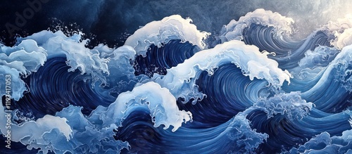 Wallpaper Mural Powerful swirling waves crashing in a dramatic winter storm seascape  Turbulent ocean with intense movement energy and moody atmospheric qualities Torontodigital.ca