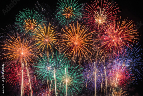 fireworks in the night sky
