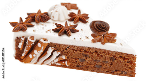 gingerbread cake isolated on white