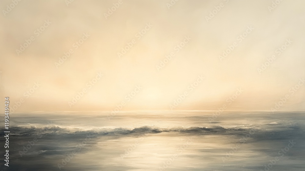 Fototapeta premium Serene Seascape at Golden Hour Peaceful Ocean Waves