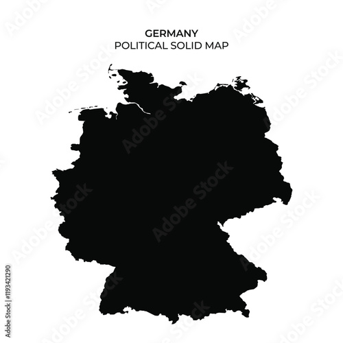 Detailed outline of Germany showing political boundaries