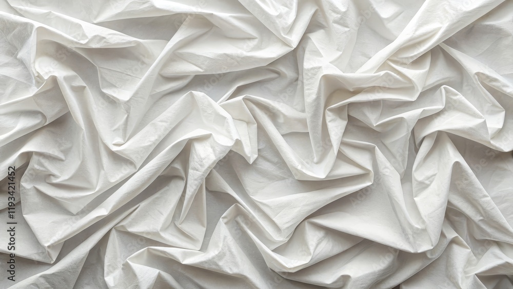 Obraz premium Abstract White Fabric Drape Texture, Composition and Light, fabric texture, textile design