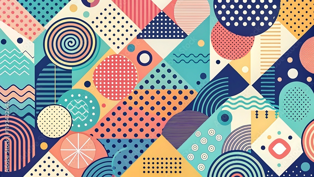Fototapeta premium Geometric patterns with Polka dots