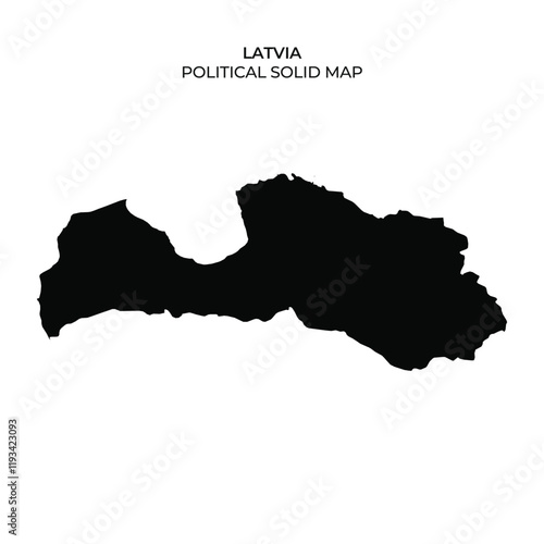 Solid map outline of Latvia with clear boundaries