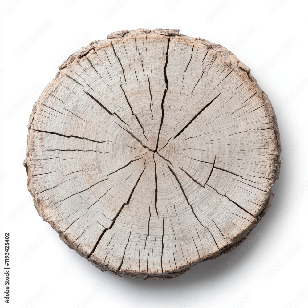 Fototapeta premium A detailed close-up of a textured wooden surface, showcasing its natural grain against a clean white background.