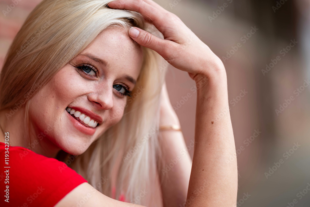 Radiant Spring Style: A Joyful Blonde Embraces Fashion and Happiness Under the Sun Radiant Spring Style: A Joyful Blonde Embraces Fashion and Happiness Under the Sun