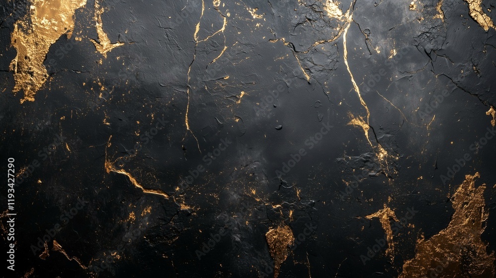 Black and gold luxury wall pattern. Copy space, modern, luxury, expensive concept.