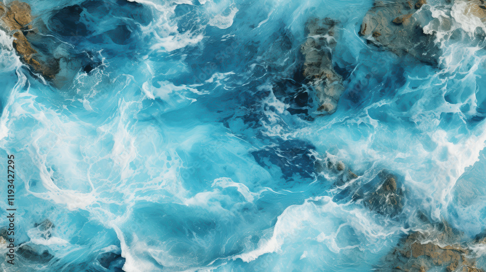 A beautiful seamless pattern background capturing the interplay of light and water in a tropical ocean, featuring intricate colors and textures, perfect for design and creative works.