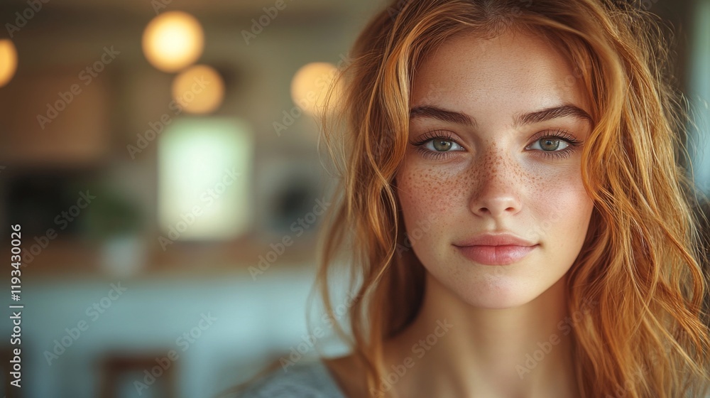 Portrait of a Redhead Woman with Freckles Portrait of a Redhead Woman with Freckles