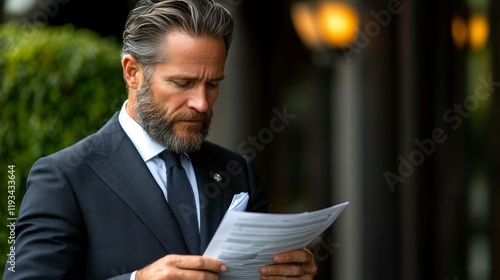 A close-up of a focused entrepreneur reviewing financial reports, illustrating a disciplined mindset and strategic approach to business growth.