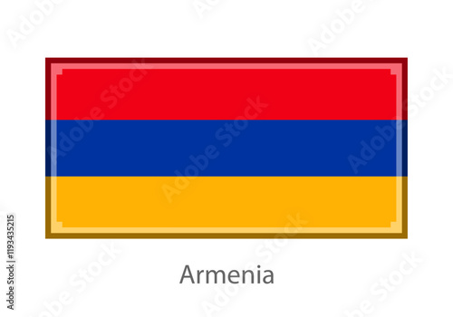 Vector illustration of the Armenia in pixel art or mosaic style on white background. Collection of flags of the countries of the world.