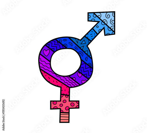 Bold gender symbol illustration symbolizing inclusivity, diversity, and equality.