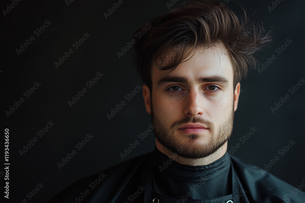 Fototapeta premium Very attractive hair salon client with a nice beard and a propper haircut 