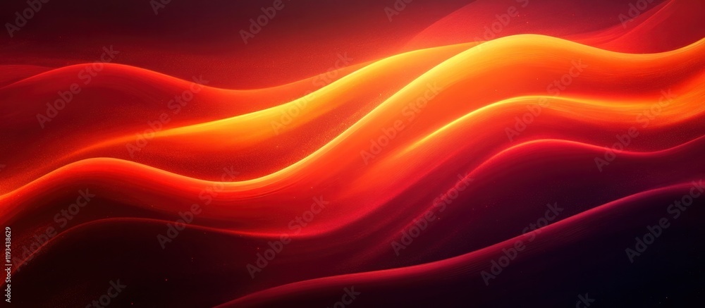 Obraz premium Mesmerizing Waves of Fiery Passion Undulating Curves in a Vivid Chromatic Odyssey an abstract digital art piece featuring dynamic fluid motions in a spectrum of warm