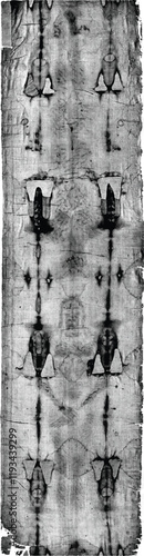 Negative perspective of Jesus on shroud of Turin CMYK vector ready for print