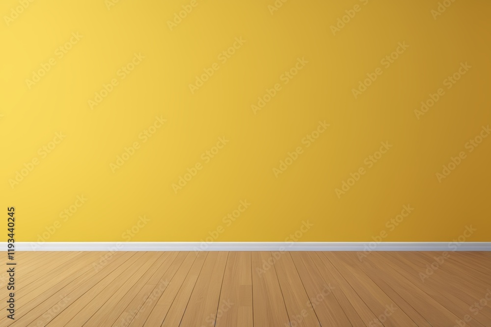 arafed room with a yellow wall and wooden floor arafed room with a yellow wall and wooden floor