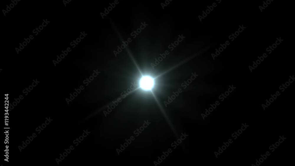 Bright light with lens flare effect in	