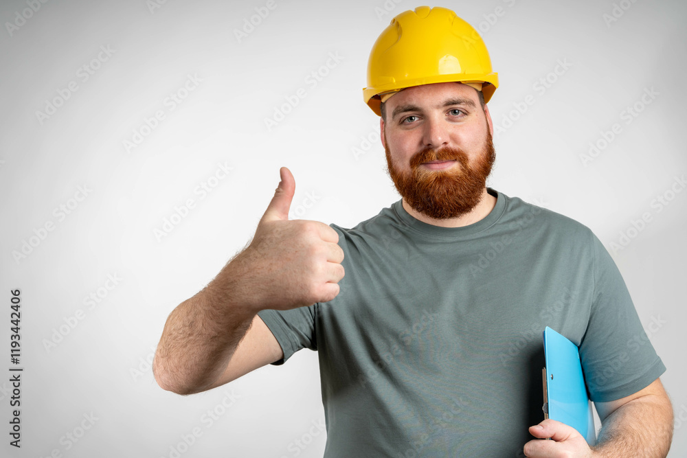 © Nenad - Young construction worker in hard hat. Successful construction site worker showing thump up. Air Condioner Repairman Thumbsup © Nenad - Young construction worker in hard hat. Successful construction site worker showing thump up. Air Condioner Repairman Thumbsup