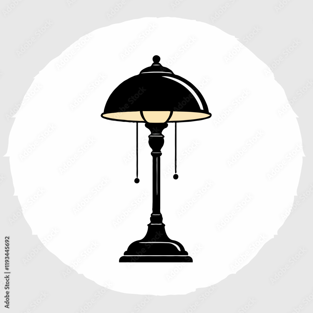 Simple minimalist lamp icon against a white background, showcasing a basic light source. Vector illustration Simple minimalist lamp icon against a white background, showcasing a basic light source. Vector illustration