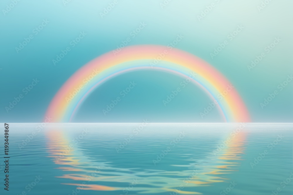 there is a rainbow that is in the middle of the water there is a rainbow that is in the middle of the water