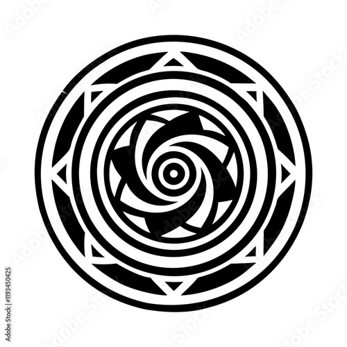 A filled style icon of astral spiral