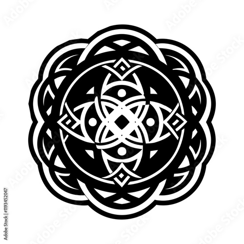 Mystic mandala icon in filled style