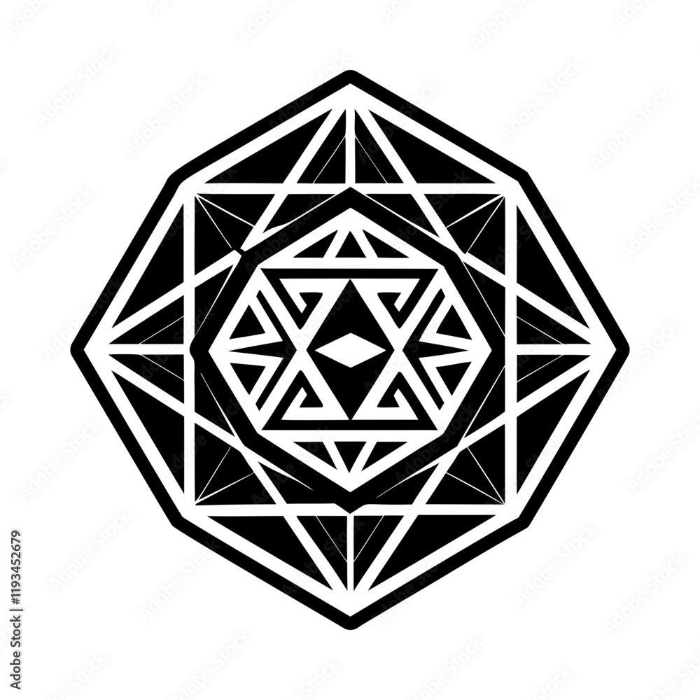 A solid style icon of octahedron crystal symbol A solid style icon of octahedron crystal symbol