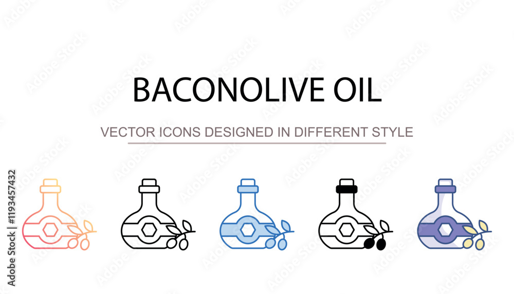 Obraz premium Baconolive Oil icon design with white background stock illustration