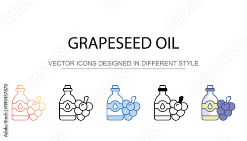 Grapeseed Oil icon design with white background stock illustration
