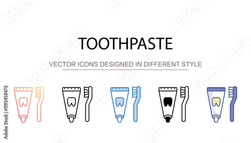 Toothpaste icon design with white background stock illustration