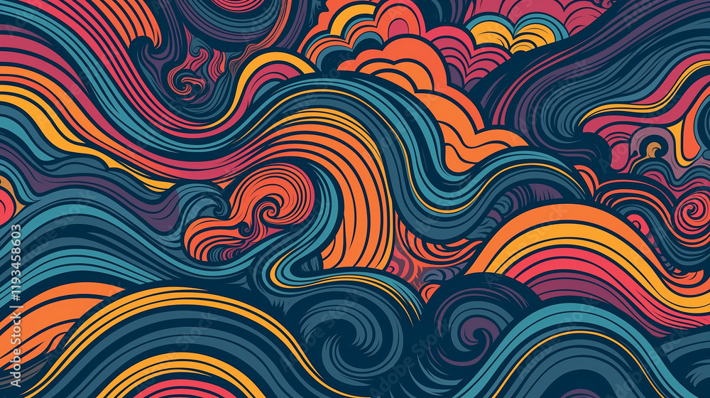 An abstract psychedelic background with vibrant colors and patterns. An abstract psychedelic background with vibrant colors and patterns.