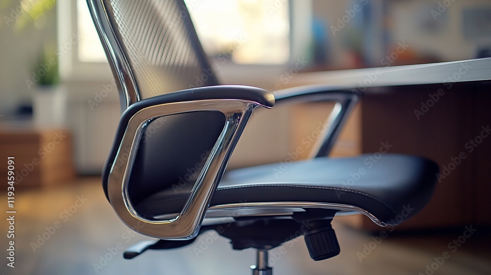 Fototapeta premium Modern Office Chair Armrest Detail Showcase