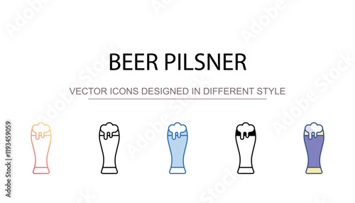 Beer Pilsner icon design with white background stock illustration