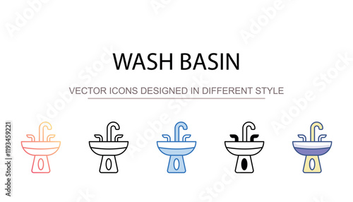 Wash Basin icon design with white background stock illustration