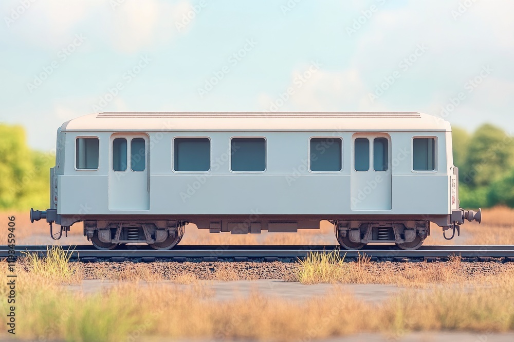 White train carriage countryside rail travel White train carriage countryside rail travel