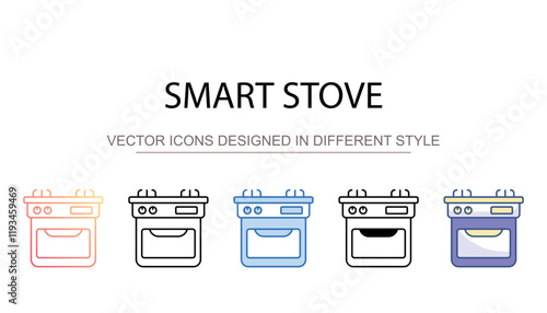 Smart Stove icon design with white background stock illustration