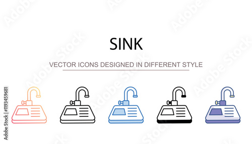 Sink icon design with white background stock illustration