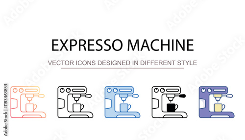 Expresso Machine icon design with white background stock illustration