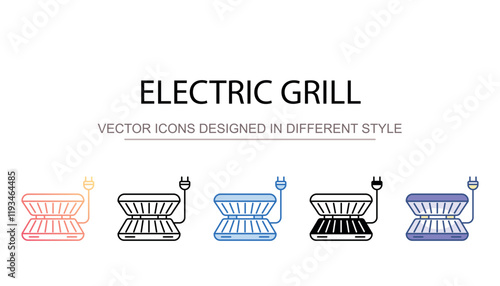 Electric Grill icon design with white background stock illustration