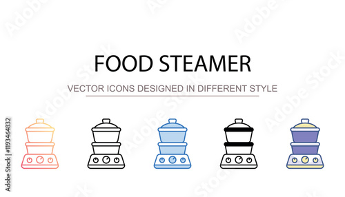 Food Steamer icon design with white background stock illustration