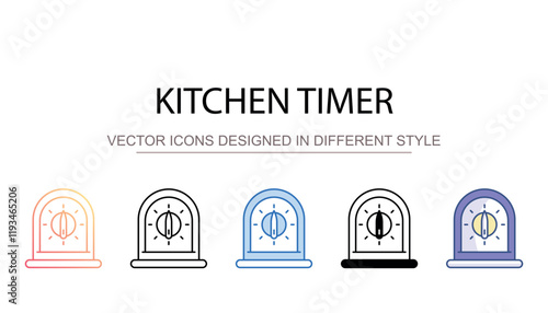 Kitchen Timer icon design with white background stock illustration