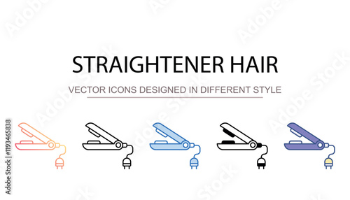 straightener hair icon design with white background stock illustration