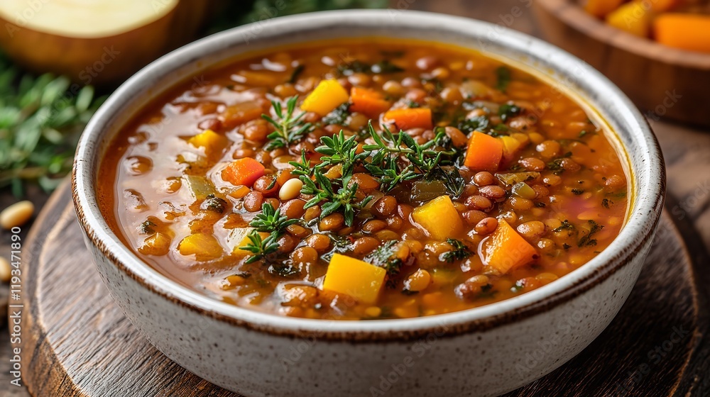 Lentil vegetable casserole with herbs and pine nuts Lentil vegetable casserole with herbs and pine nuts