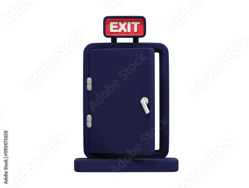 Exit icon 3d render vector