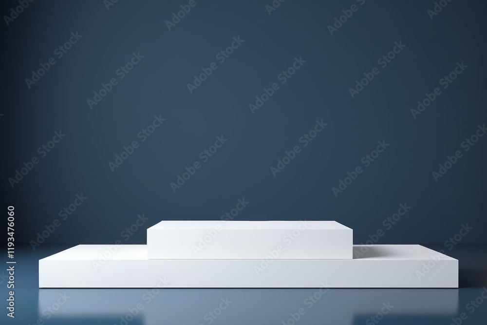 a close up of a white platform on a blue surface a close up of a white platform on a blue surface
