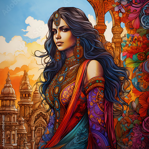 Indian girl drawing