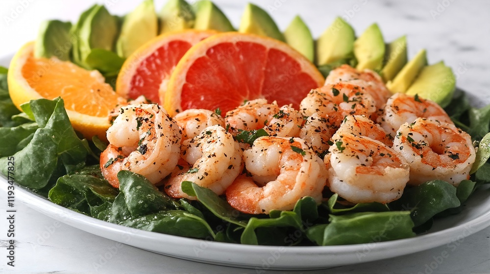 Shrimp and Citrus Salad with Avocado and Grapefruit. Shrimp and Citrus Salad with Avocado and Grapefruit.