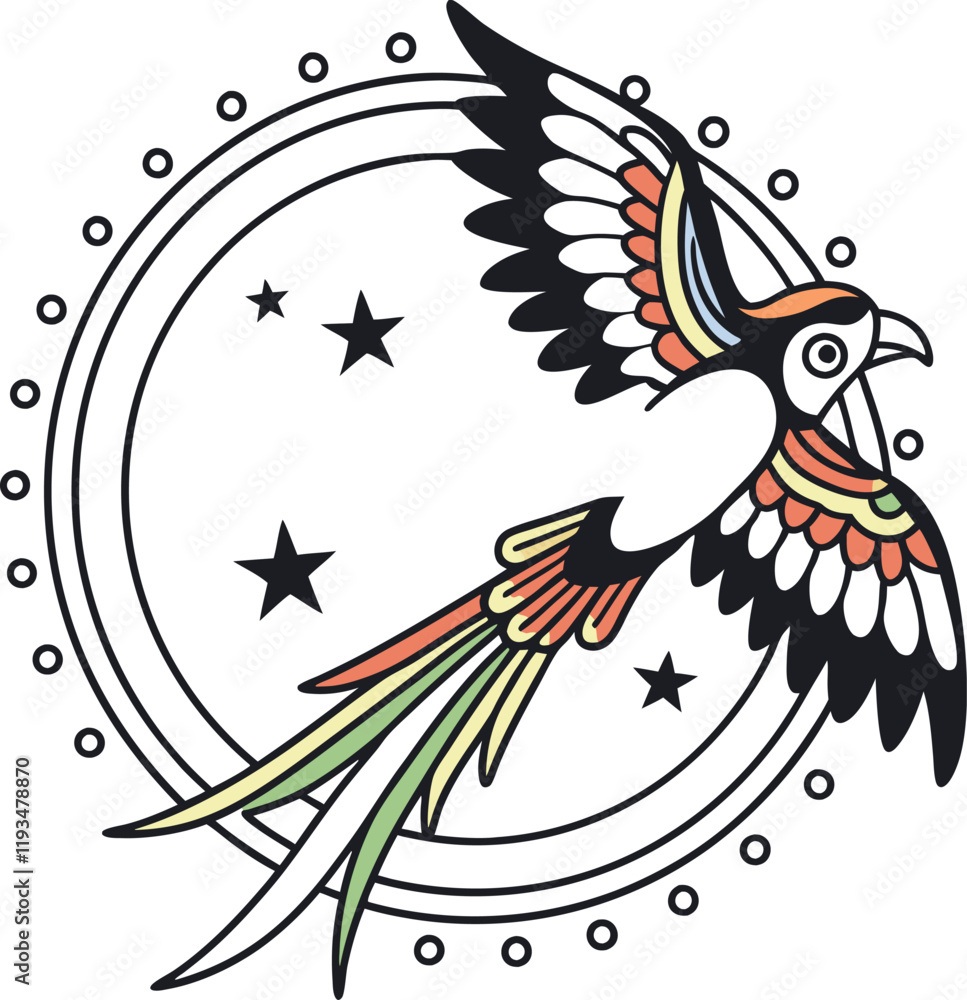 Fototapeta premium A vibrant and intricately designed tattoo style.